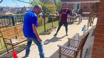 Football fun for Residents at Leicester care home